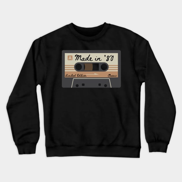 1980 Mixed Tape Limited Edition Classic Crewneck Sweatshirt by MalibuSun